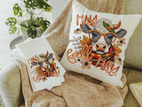 Hay fall hay throw pillows & towels