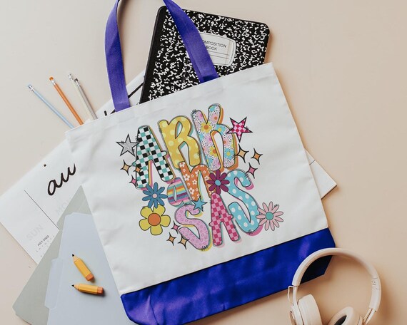 Pink Checkered Arkansas tote bag