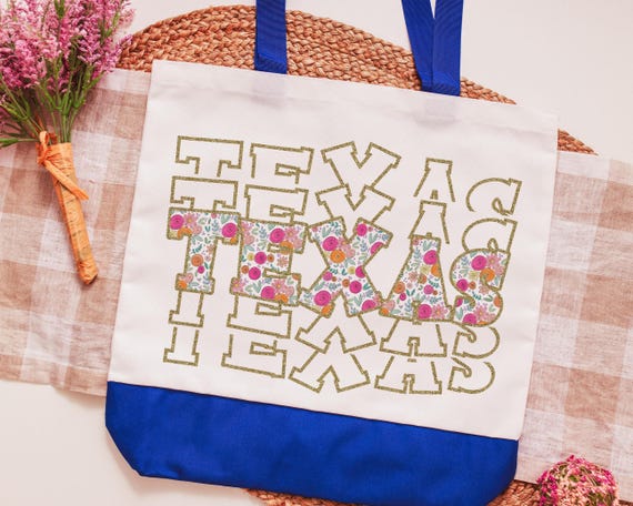 floral Texas tote bags best sellers, Texas Christmas gifts for coworkers women, wildflower Texas tote for books, moving to Texas gifts for