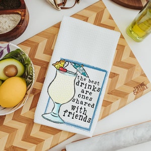 funny pina colada and margarita kitchen towels
