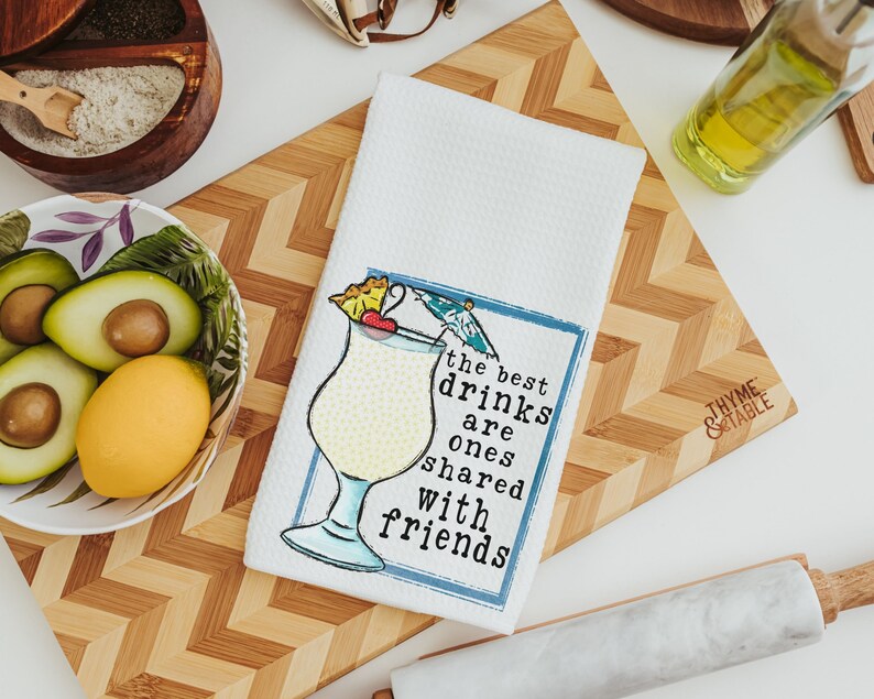 funny pina colada and margarita kitchen towels