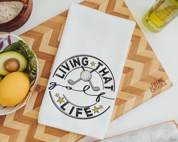 living that sports mom life golf kitchen towels fun golf towels for women, golf gifts for her, lady golfer gifts, golf hand towel, Mothers