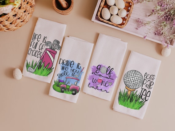 lets par tee golf towel funny golf gifts for women towels, Mothers day gifts for golfer, drive it like you stole it golf cart accessories
