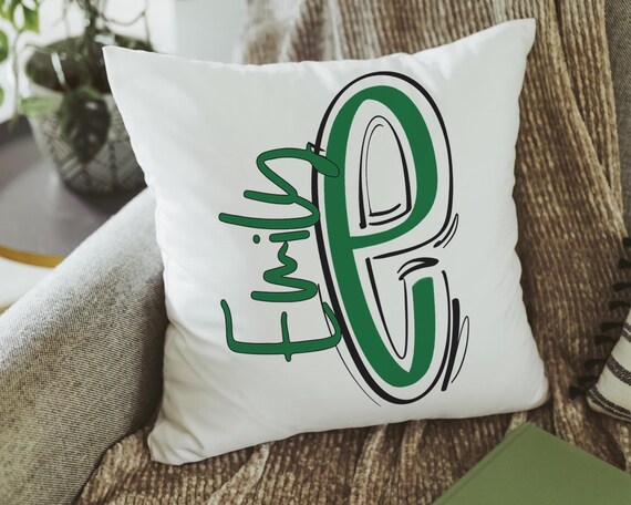 Personalized Kelly Green Pillow With Name
