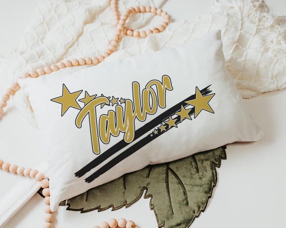 Personalized Vegas Gold Name With Stars Pillow