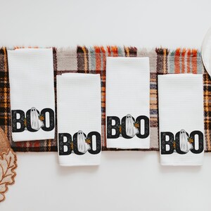 CapableByDesign Boo Halloween  towels set of 4