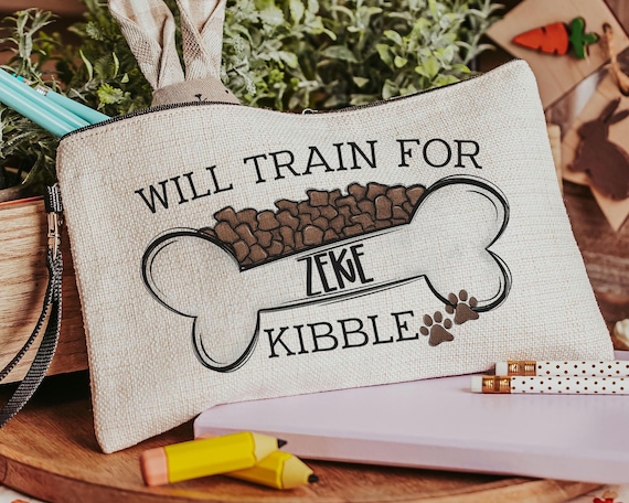 Personalized Will Train for Kibble Dog Treat Bag