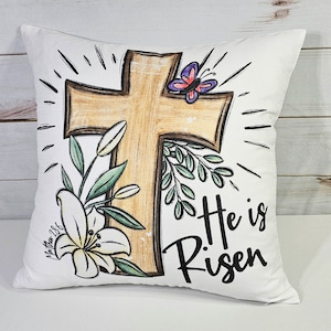 CapableByDesign He is risen throw pillow