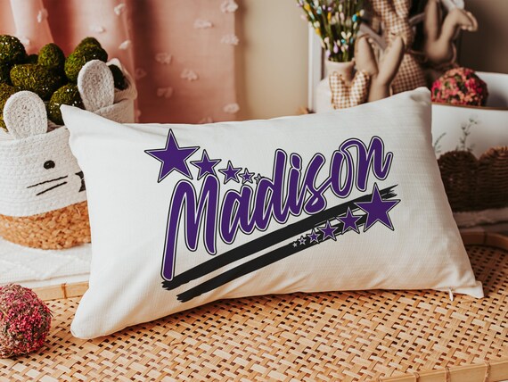 Personalized Purple Name Pillow