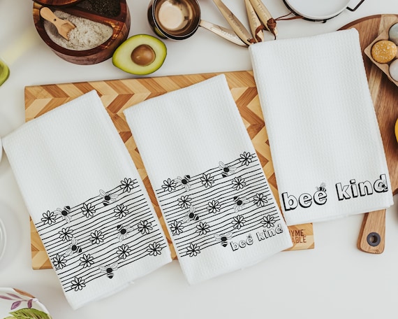 Bee kind spring kitchen towels