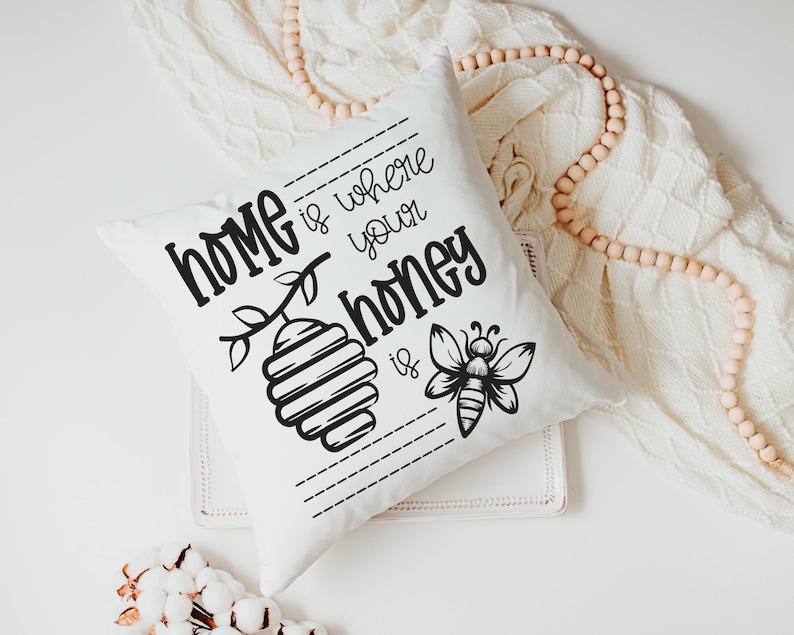 home is where your honey is throw pillows