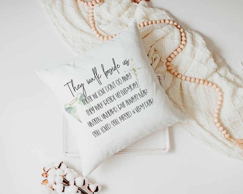 CapableByDesign They walk beside us angel wings pillow