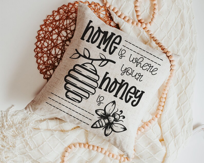 home is where your honey is throw pillows