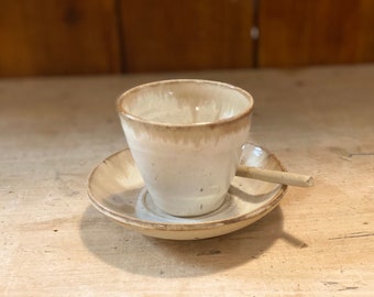 Ivory espresso cup with saucer