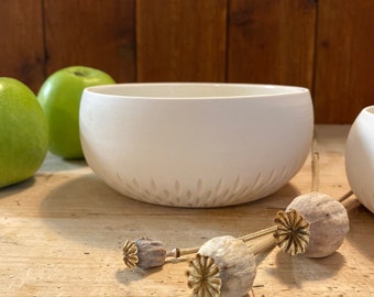 Small bowl, carved porcelain