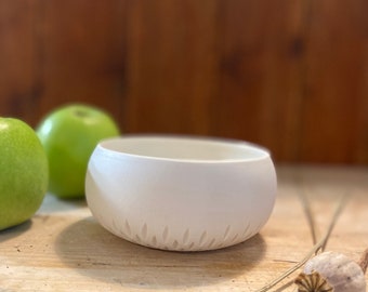 Small bowl, carved porcelain