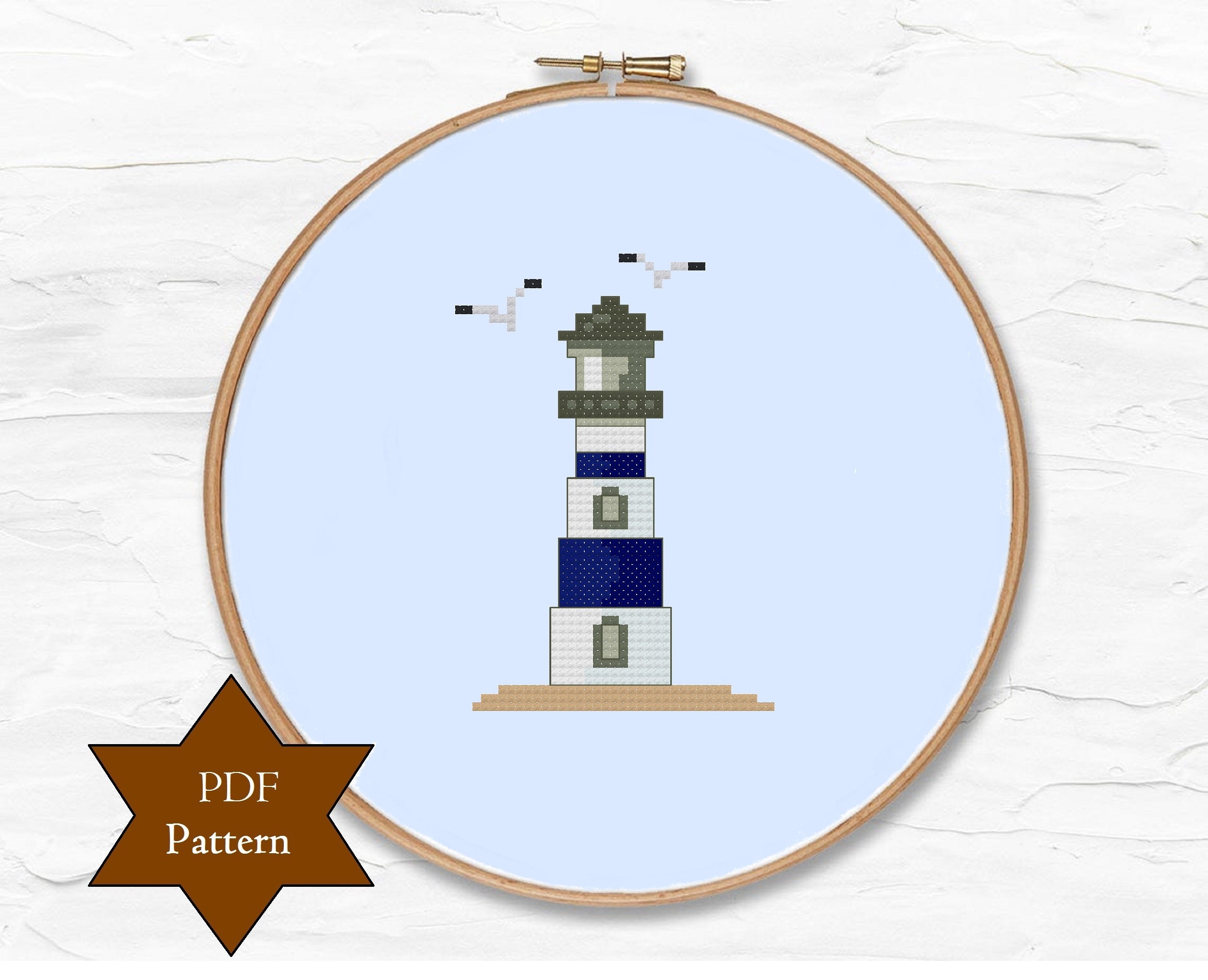 Lighthouse counted simple cross stitch patternmodern xstitch | Etsy