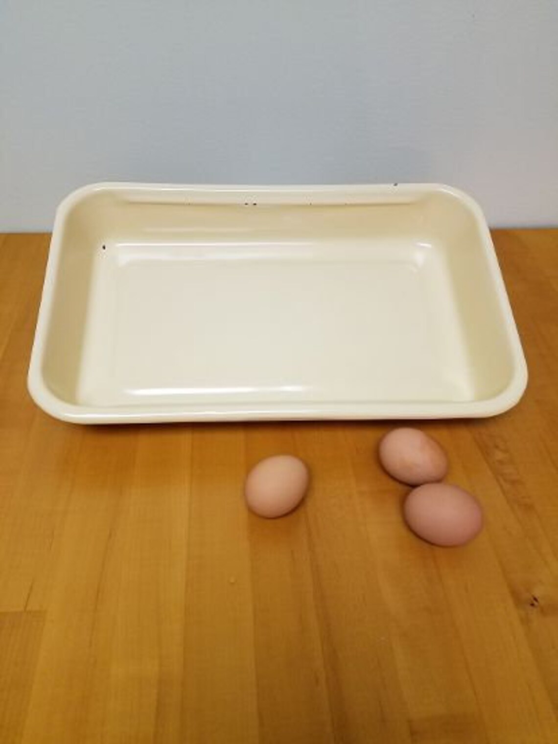 Große RechteckIge Vintage Emailleware Backform / | Etsy