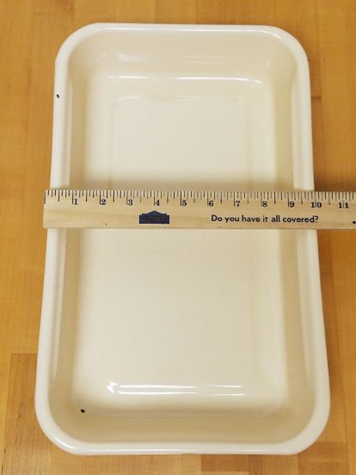 Große RechteckIge Vintage Emailleware Backform / | Etsy