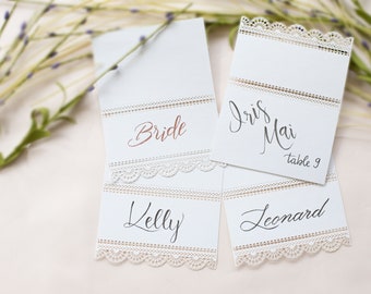 Wedding Calligraphy Place Cards, Handwritten Escort Cards, Wedding & Events Calligraphy, Laser Cut Tented Card, Custom Place Cards