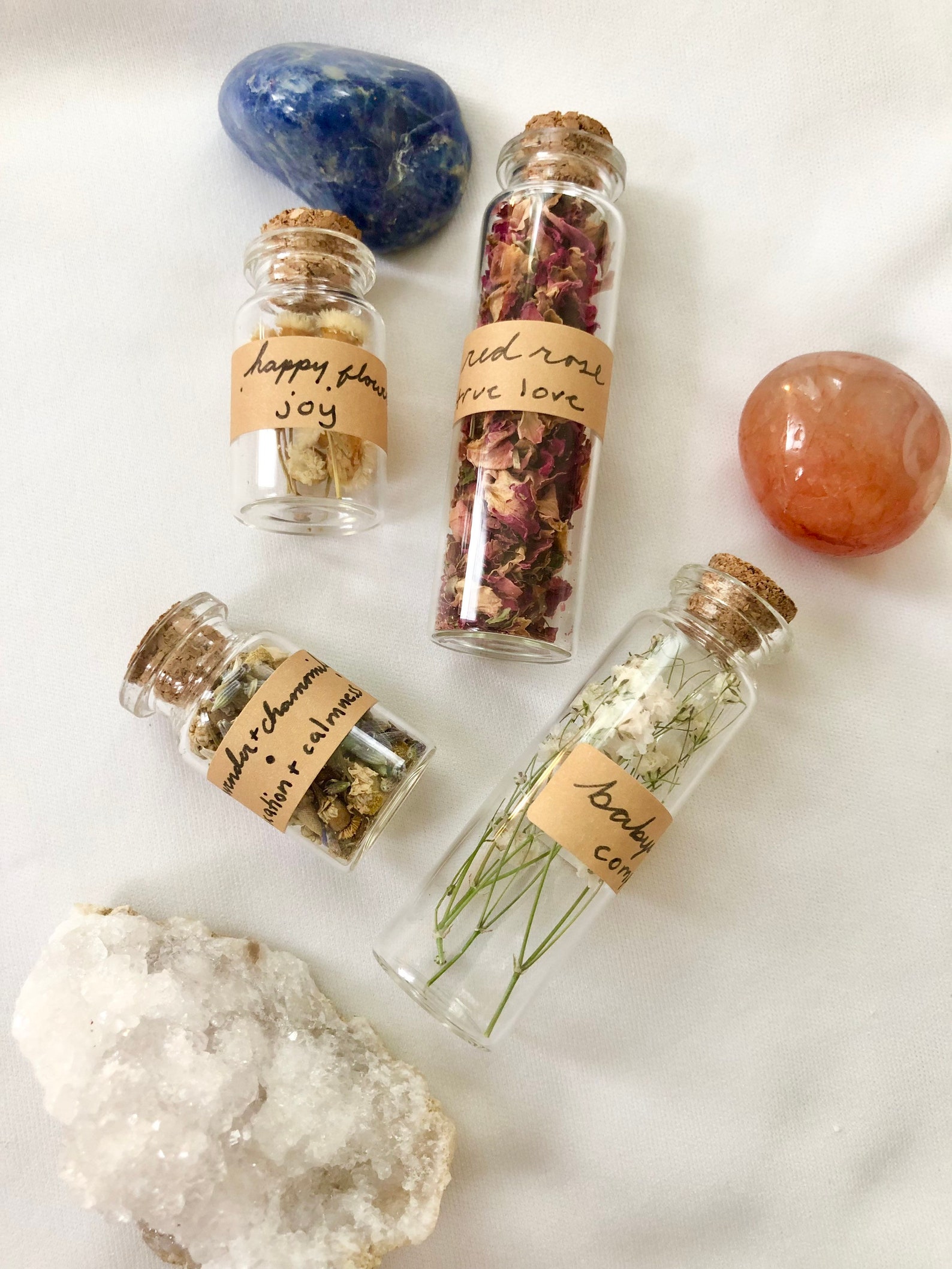 Dried Flowers in Mini Glass Bottle Etsy