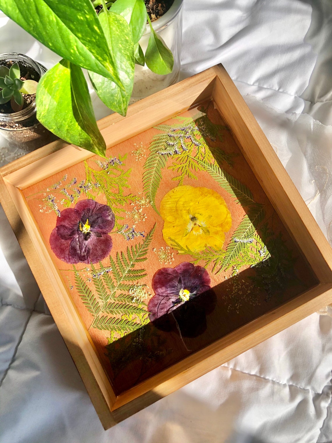 Wood Pressed Flower Tray Etsy