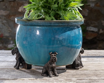 Bronze Schnauzer Potty Feet, Set of 3, Plant Pot Stand, Antique, Plant Pot Decor, Plant Pot Decoration, Garden Decor, Garden Decoration