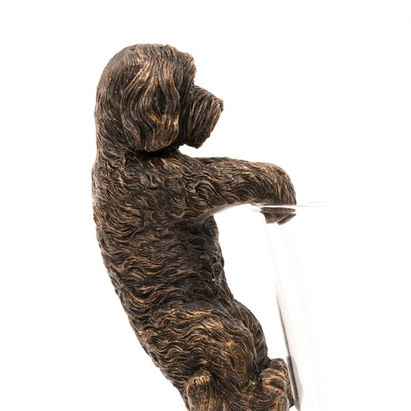 Bronze CockaPoo Pot Buddy, Pot Hanger, Antique Decor, Dog Ornament, Dog Decor, Gift Boxed, Garden Gifts, Garden Decor, Plant Pot Decor, Yard