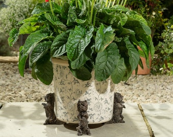 Bronze West Highland Terrier Potty Feet, Set of 3, Plant Pot Stand, Plant Pot Decor, Plant Pot Decoration, Garden Decor, Garden Decoration
