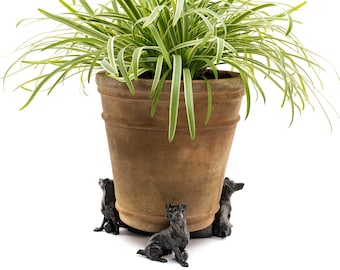 Bronze, Jack Russell Terrier Potty Feet, Set of 3, Plant Pot Stand, Antique Decor, Pot Stand, Plant Pot Decor, Plant Pot Decoration, Garden