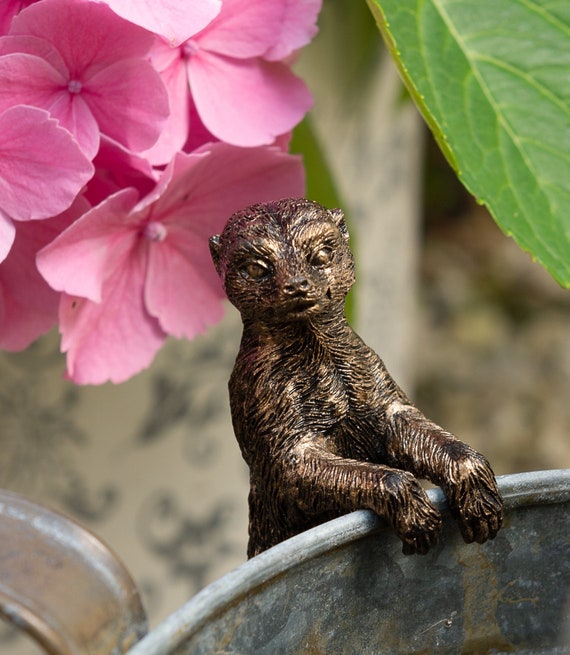 Pot Buddies Figurine de tortue faite à la main pour pot de fleurs -  Décoration de cour