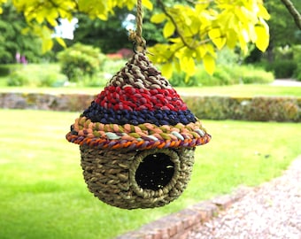 Munja And Reclaimed Sari Fabric Bird House