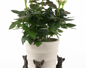 Bronze Chihuahua Potty Feet, Set of 3, Plant Pot Stand, Antique, Plant Pot Decor, Plant Pot Decoration, Garden Decor, Garden Decoration