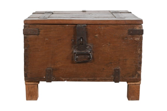 Iron Bound Indian Teak Chest From Goa - 19thC Iron Bound Indian Teak Chest From Goa - 19thC