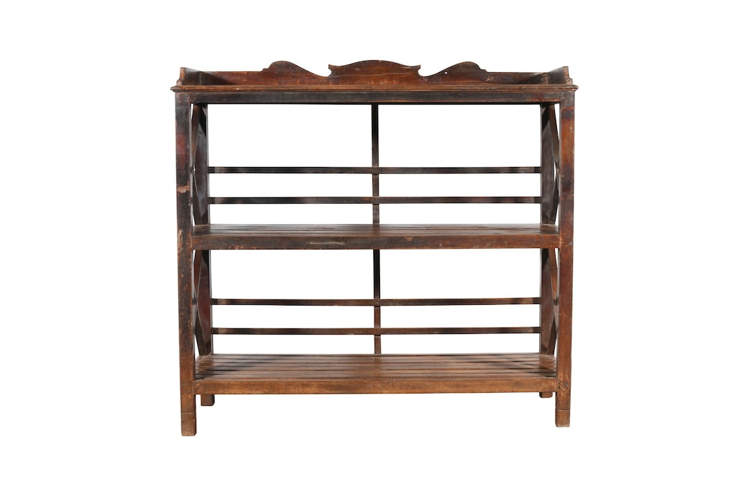Antique Indian Teak Wood Kitchen Storage Pan Rack - Etsy UK