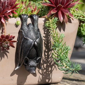 Bronze Bat Pot Buddy, Pot Hanger, Bat Gifts, Gift Boxed, Garden Gifts, Antique Decor, Plant Pot Decor, Pot Hanging, Yard Decor, Yard