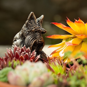 Bronze Scottish Terrier Pot Buddy | Garden Decor | British Design