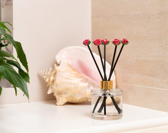 Roses, Diffuseur, Diffuseur de roseaux, Ensemble de 5, Diffuseur, Cadeau diffuseur, Assainisseur d’air, Bâtons diffuseurs, Roseaux diffuseurs, Roseaux diffuseurs, Cadeaux