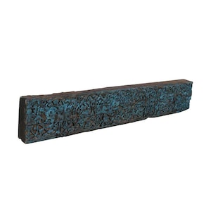 Antique Teal Carved Coat Hook Panel | Indian Teak Wall Rack | 19thC Rajasthan | Rustic Hallway Decor
