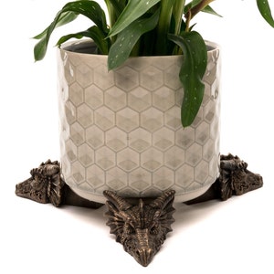 Bronze Dragon Plant Pot Feet Set of 3 | Mythical Home and Garden Decor