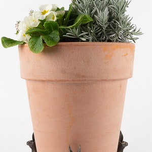 Juego de 3 orinal con forma de liebre sentada de color bronce, soporte para macetas, decoración antigua, soporte para macetas, decoración de jardín imagen 8