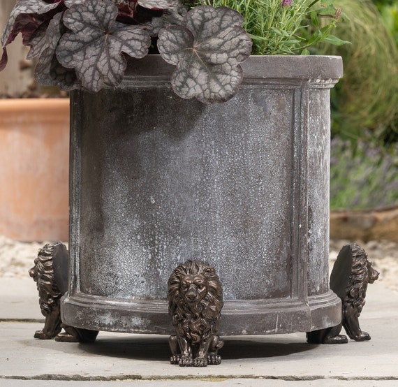 Bronze Lion Plant Pot Feet – Set of 3, British Garden Decor