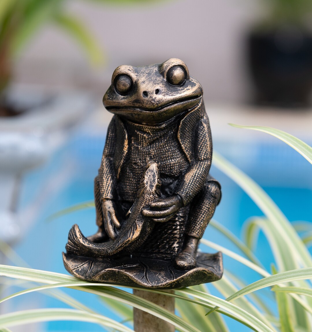 Cane Companions Beatrix Potter Benjamin Bunny Palo Topper - Vaso da fiori fatto a mano ornamento da giardino - Statuetta per esterni