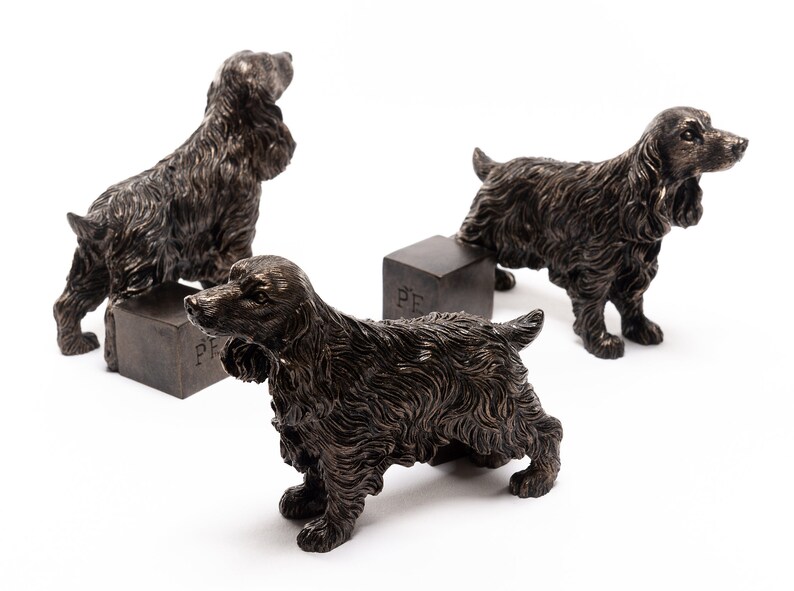 Bronze, Cocker Spaniel, Potty Feet, Set of 3, Plant Pot Stand, Antique Decor, Pot Stand, Plant Pot Decor, Plant Pot Decoration, Garden Decor image 1