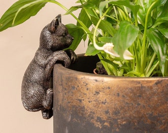 Bronze Colour Cat Pot Buddy Hanger | Charming Garden Decor