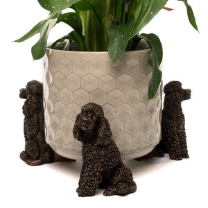 Bronze Poodle Plant Pot Feet Set of 3 | Elegant Garden Decor