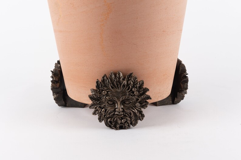 Potty Feet Plant Pot Feet Antique Bronze Coloured Green Man Etsy