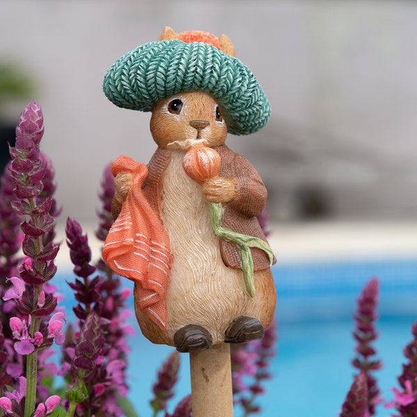 Beatrix Potter, Benjamin Bunny Cane Companion, Cane Topper, Yard Art, Yard Decor, Yard Decorations, Plant Pot Decor, Yard Decor, Yard Art