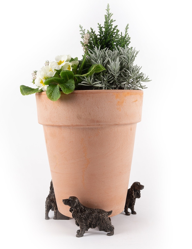 Bronze, Cocker Spaniel, Potty Feet, Set of 3, Plant Pot Stand, Antique Decor, Pot Stand, Plant Pot Decor, Plant Pot Decoration, Garden Decor image 2