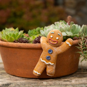 Festive Gingerbread Man Pot Buddy | Garden Decor | British Design | US Market